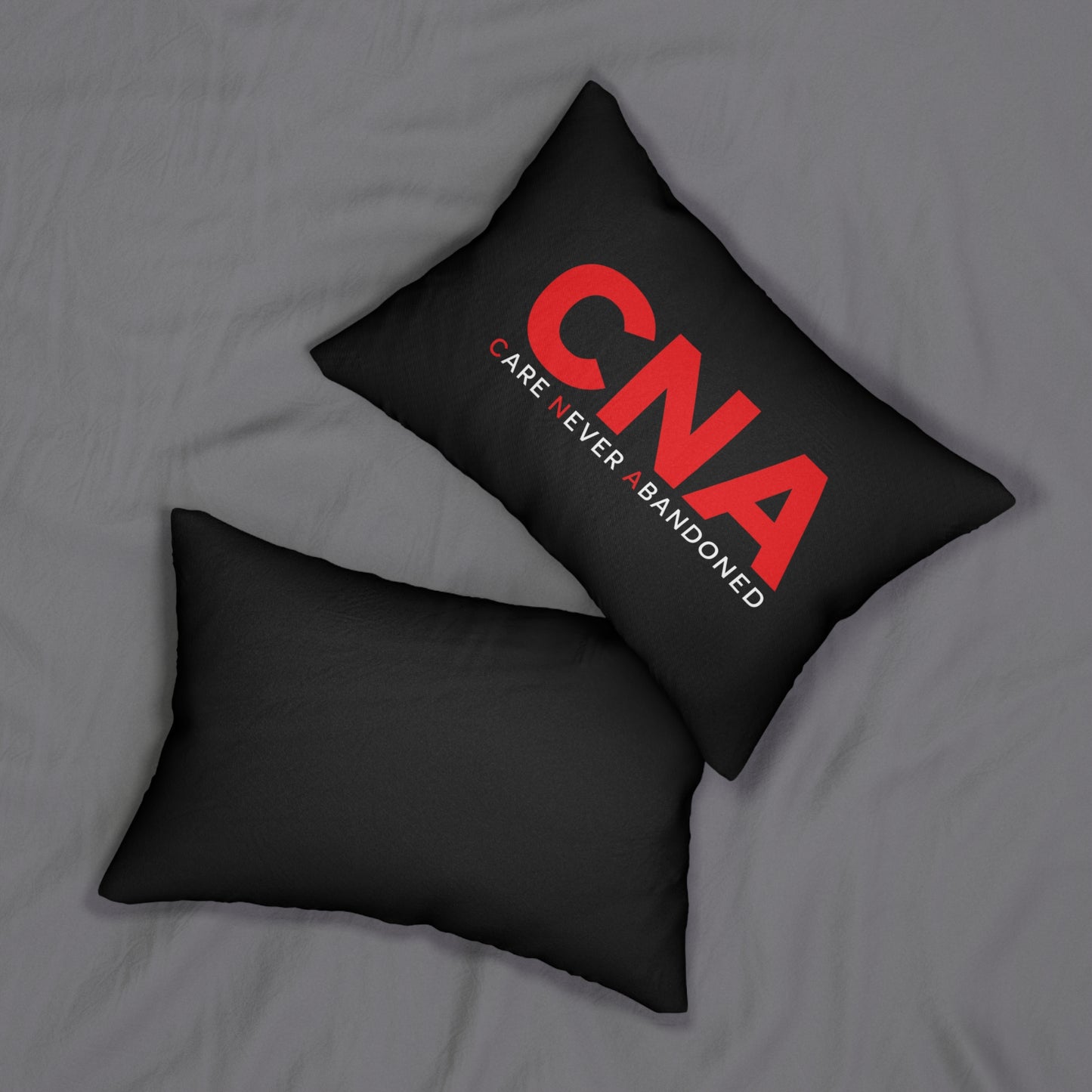 CNA Lumbar Pillow — 'Care Never Abandoned' Support Cushion for Nurses & Caregivers