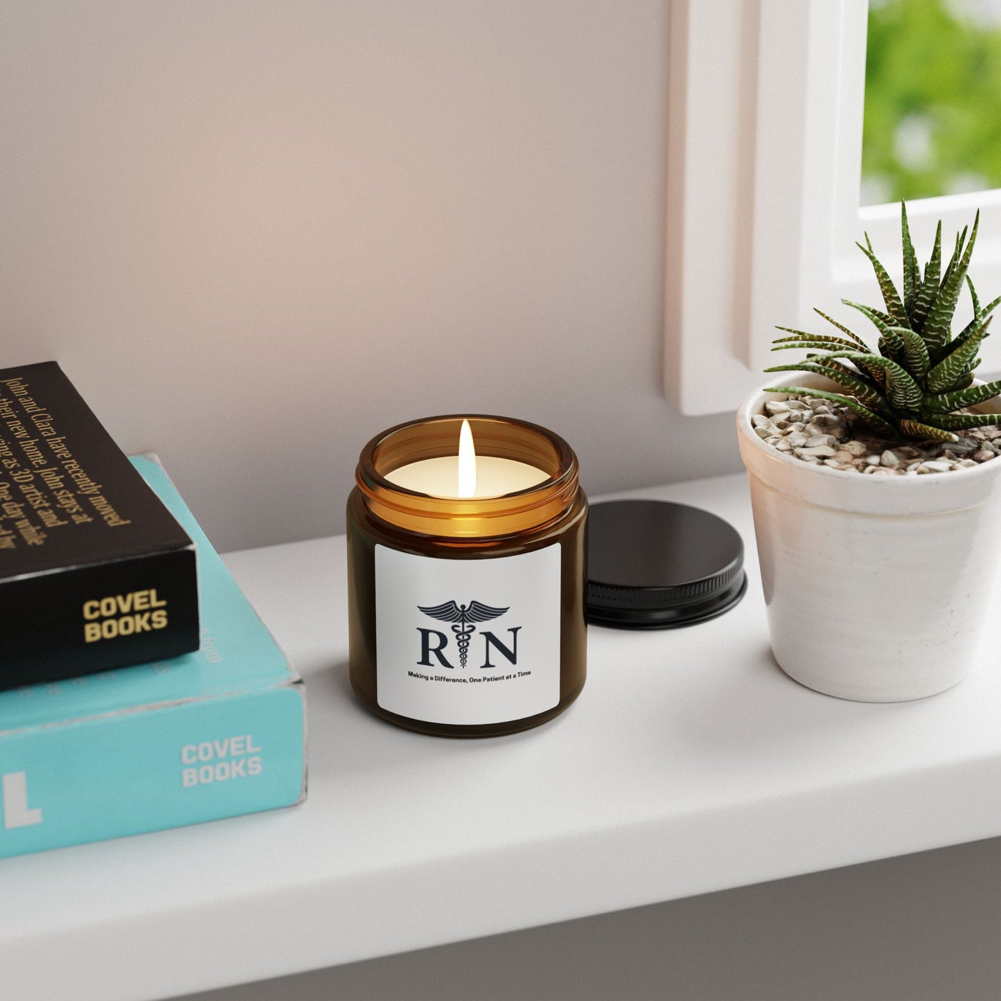 RN-Scented Soy Candle (Multi-Size, Amber Jar)