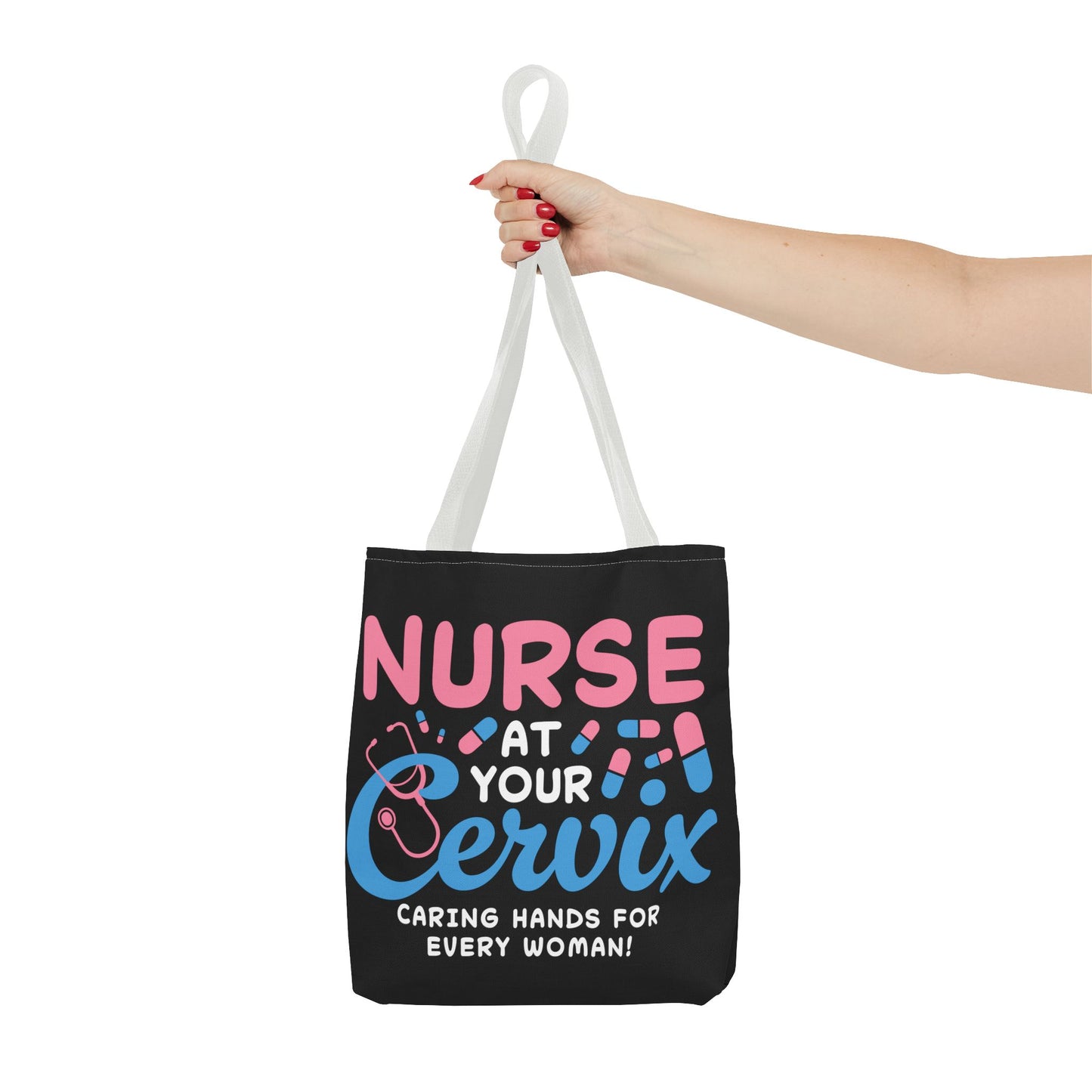 Nurse at Cervix Tote Bag (AOP)