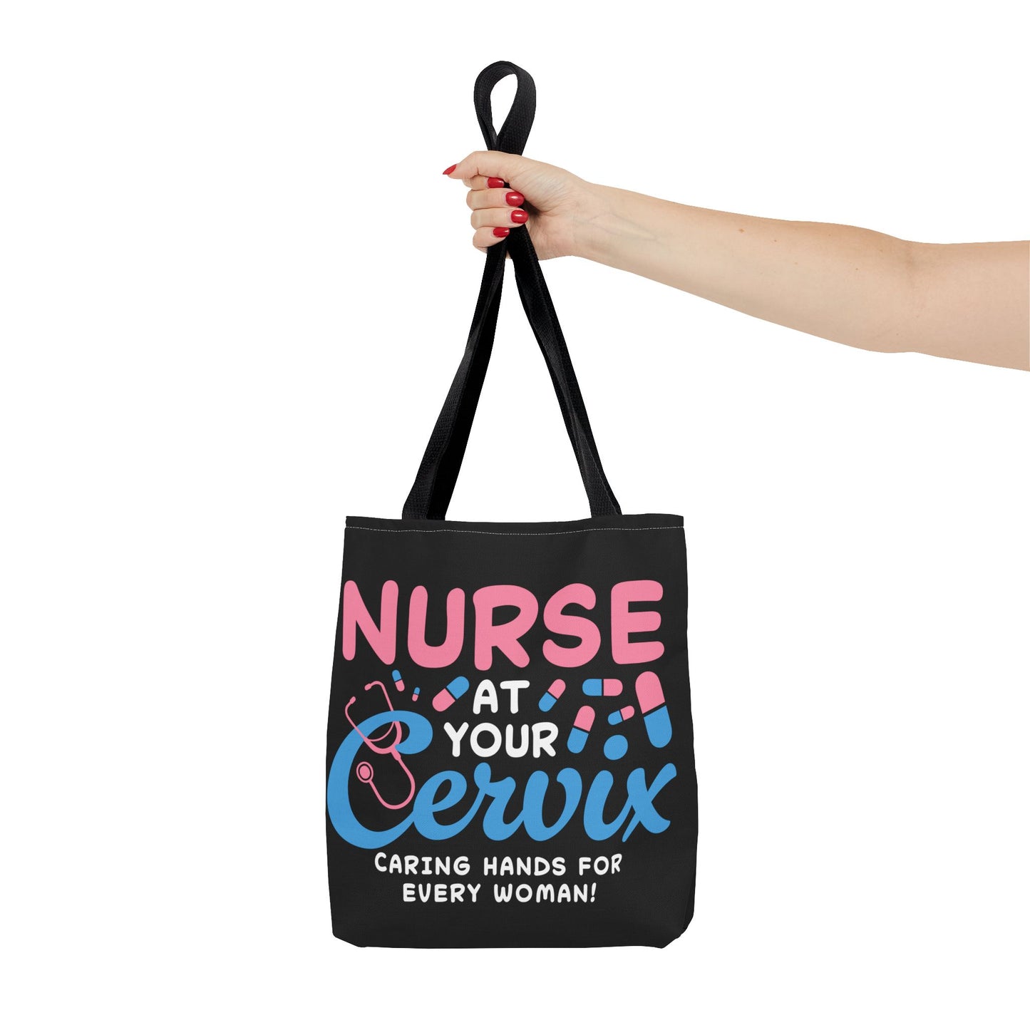 Nurse at Cervix Tote Bag (AOP)