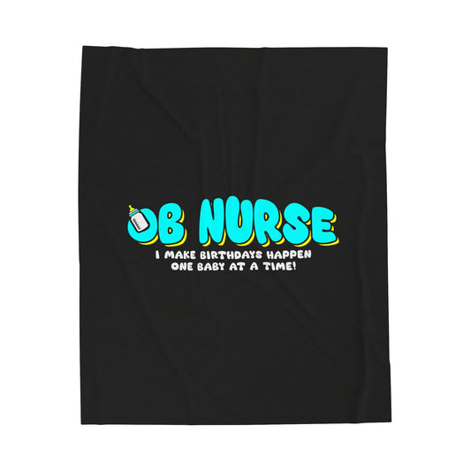 OB Nurse Velveteen Plush Blanket