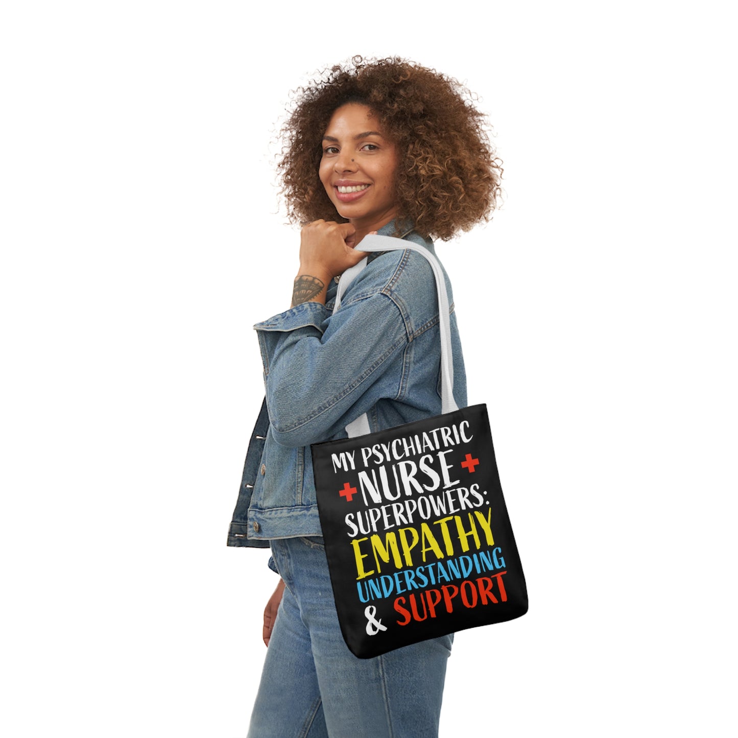 Nurse Psychiatry: Canvas Tote Bag, 5-Color Straps