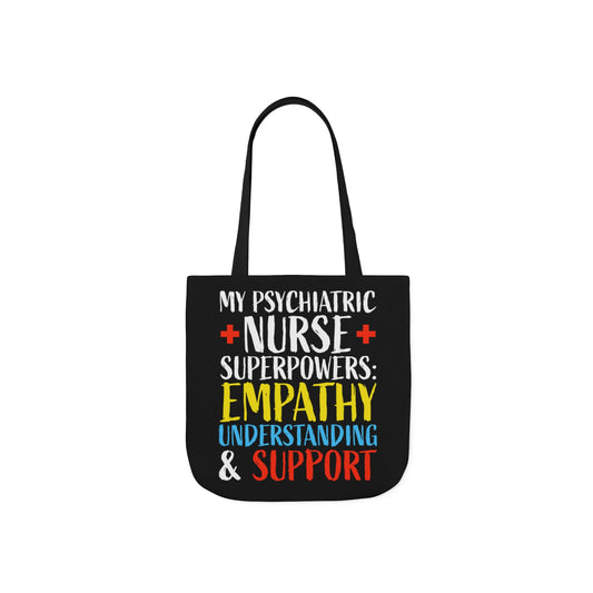 Nurse Psychiatry: Canvas Tote Bag, 5-Color Straps