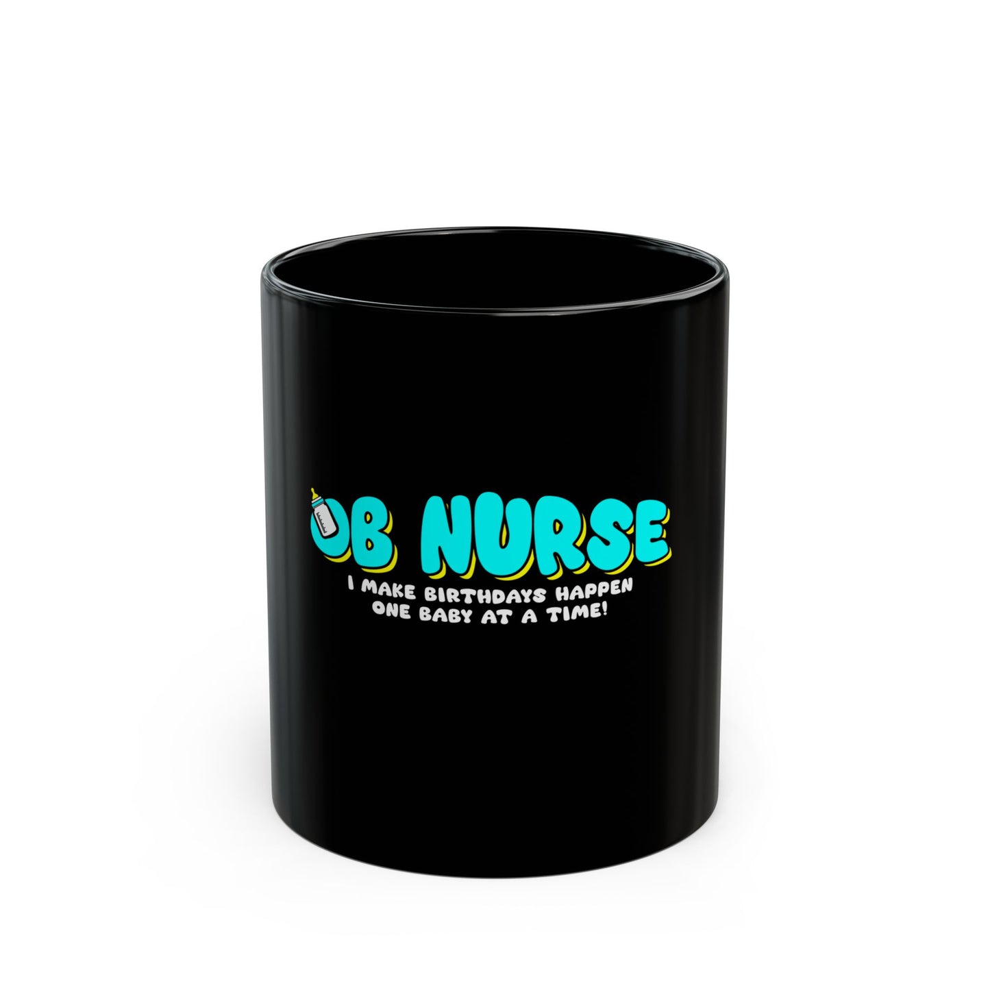 OB Nurse Black Mug (11oz, 15oz)