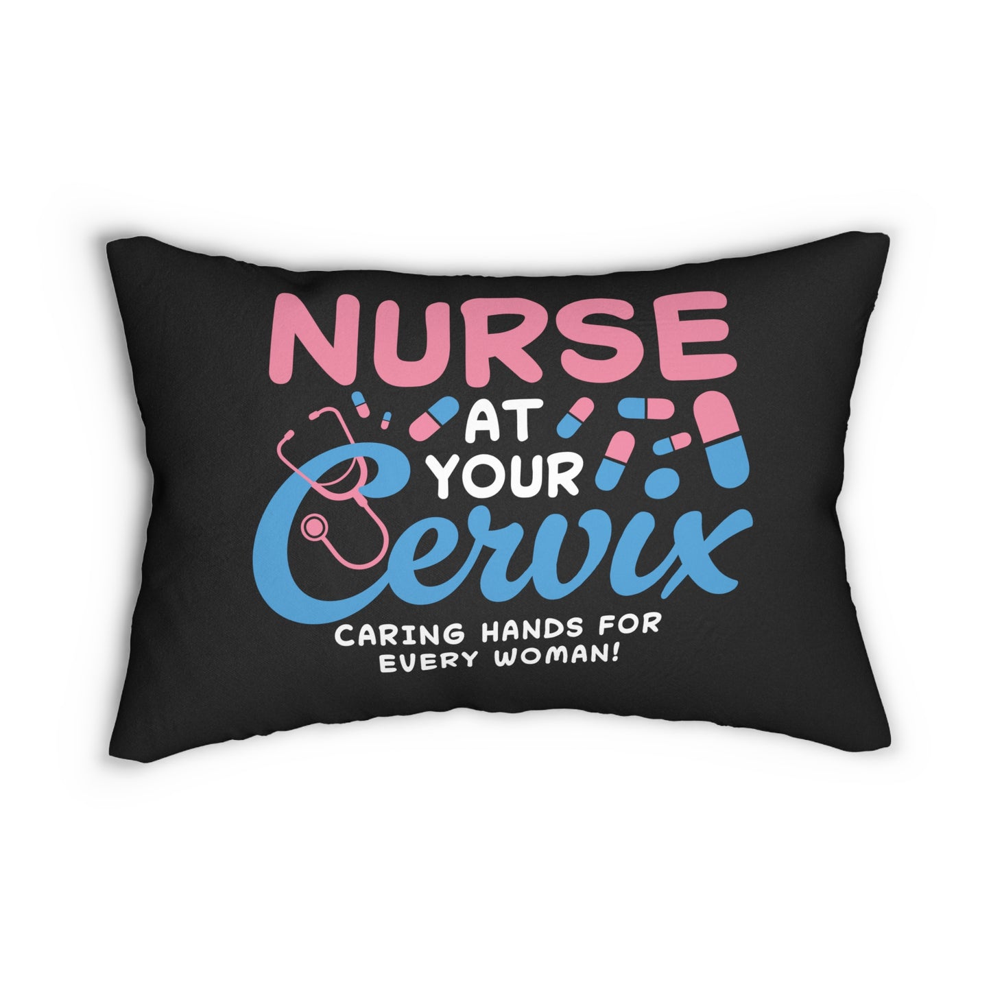 Nurse at Cervix Spun Polyester Lumbar Pillow