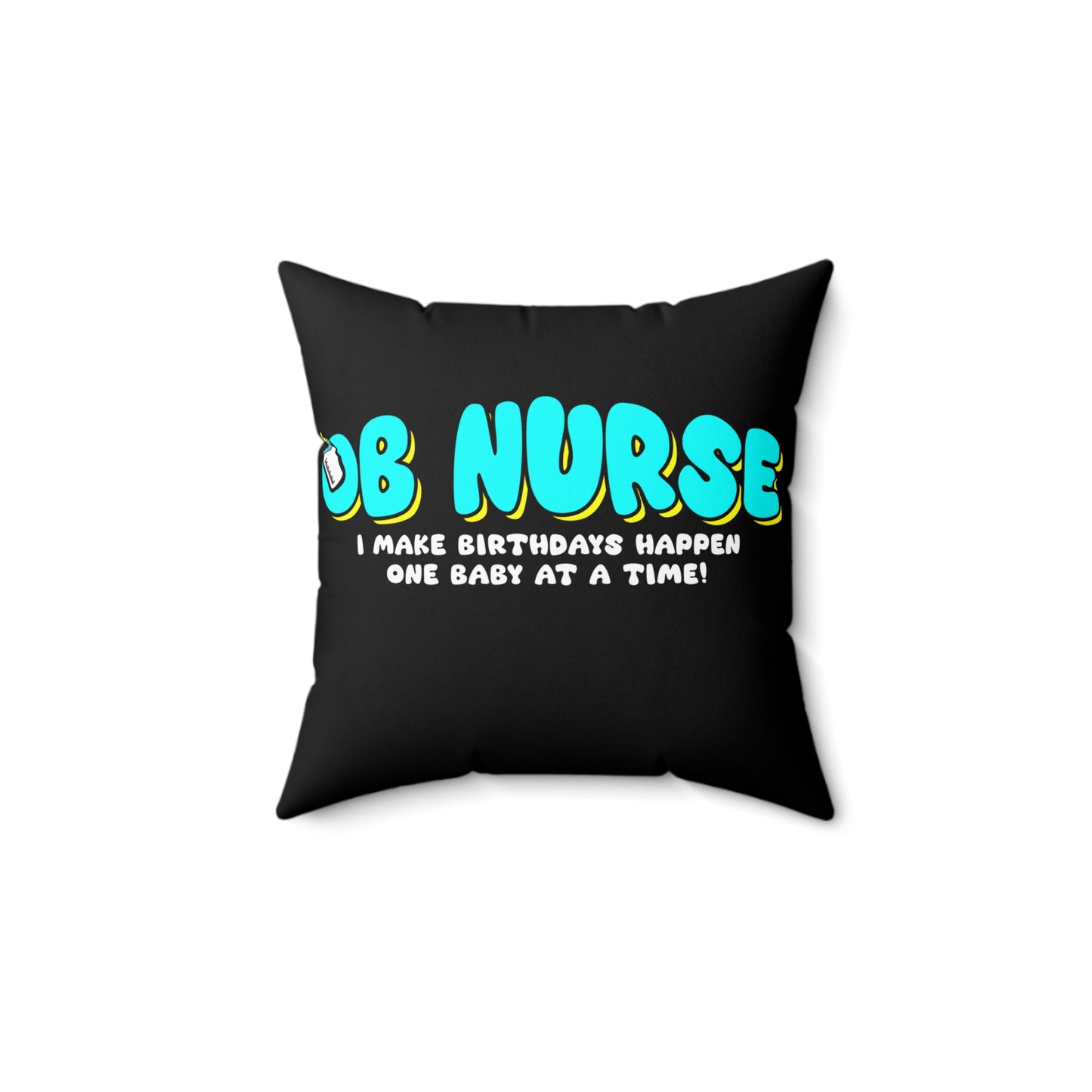 OB Nurse Faux Suede Square Pillow