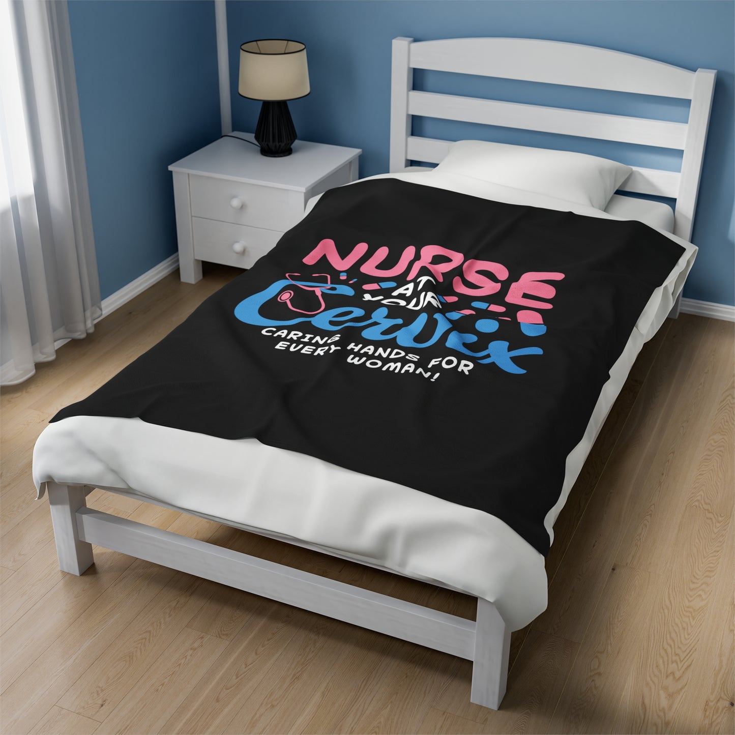 Nurse at Cervix Velveteen Plush Blanket