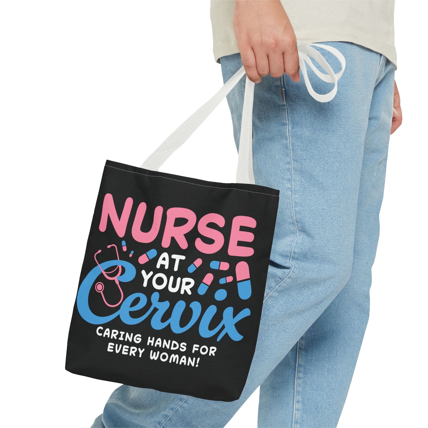 Nurse at Cervix Tote Bag (AOP)