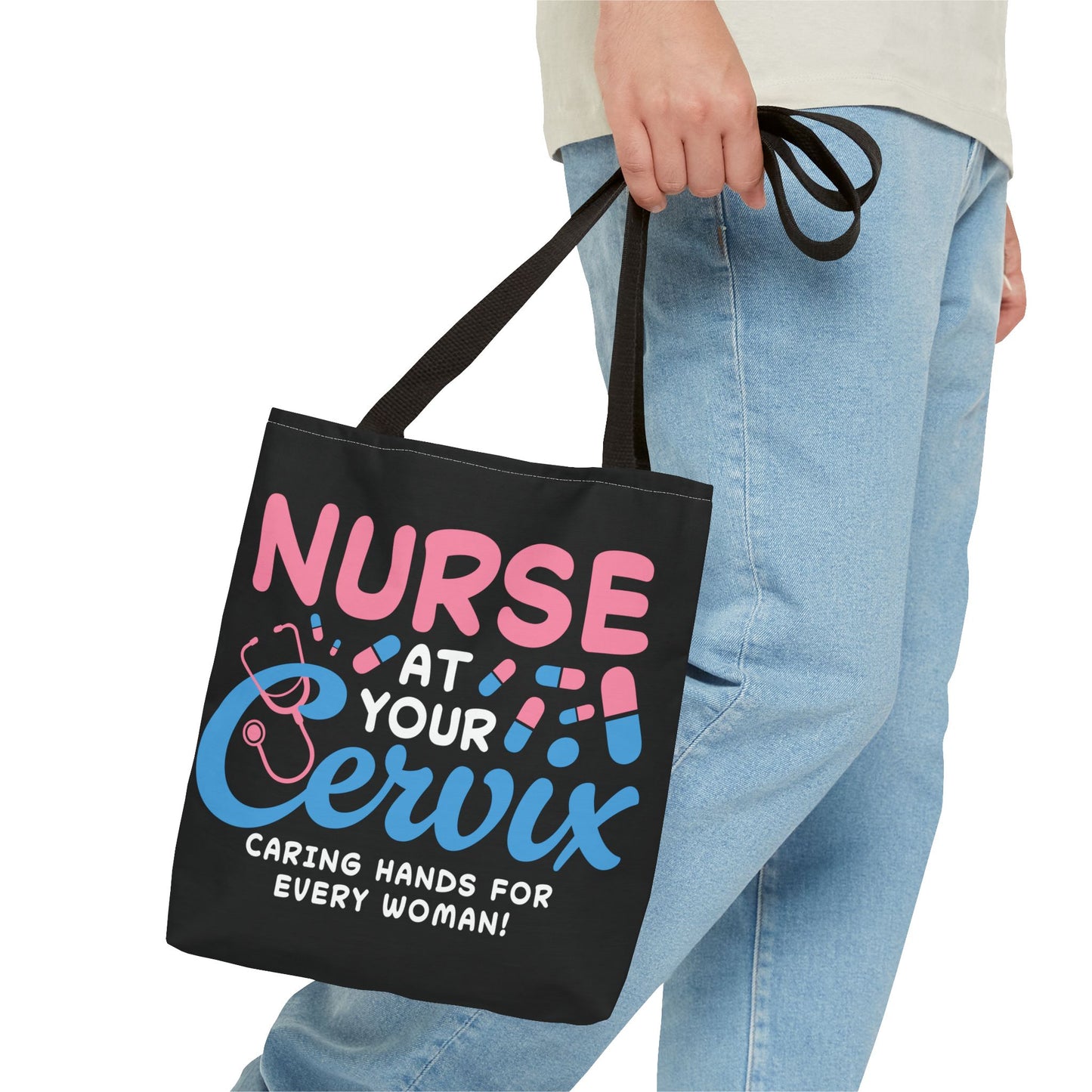 Nurse at Cervix Tote Bag (AOP)