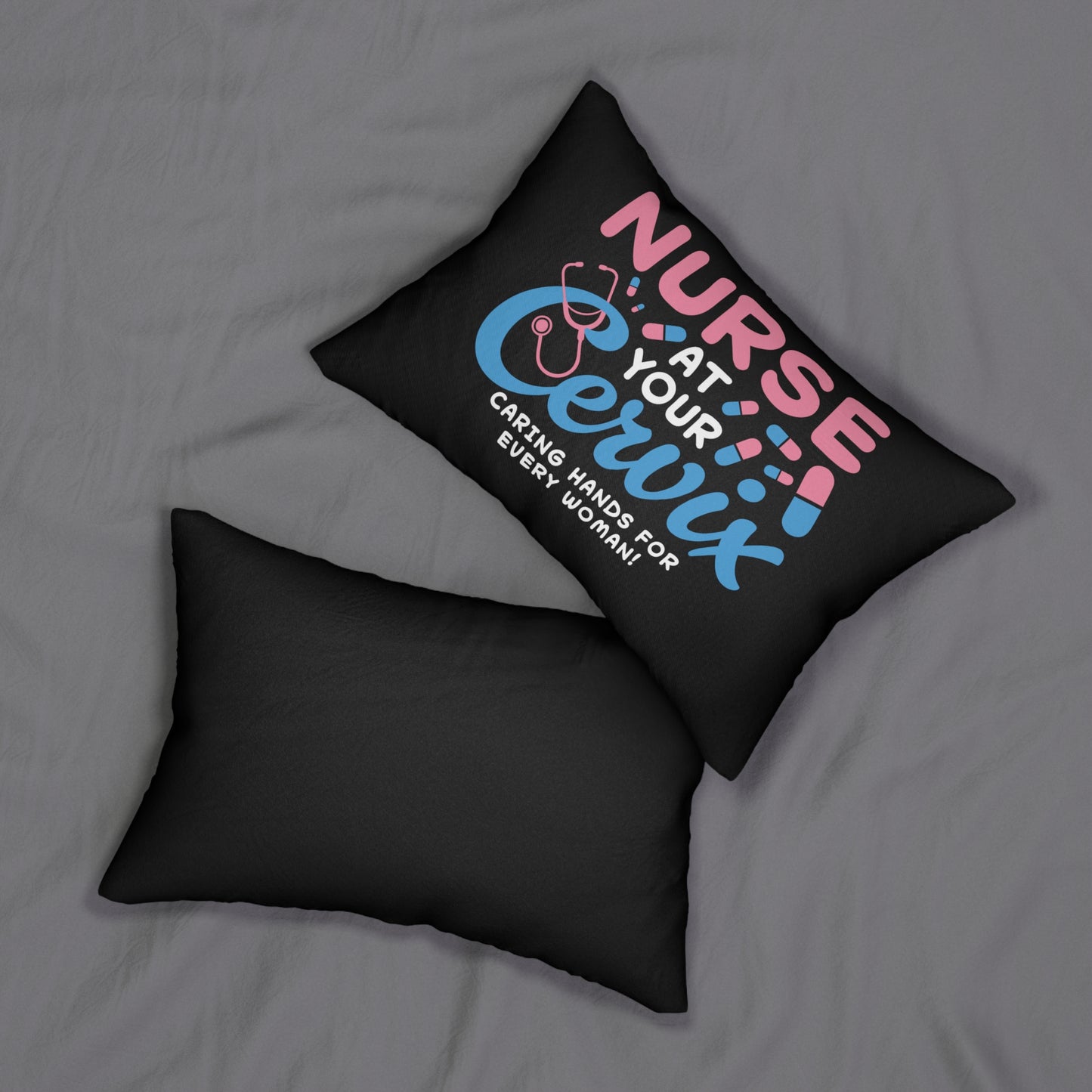 Nurse at Cervix Spun Polyester Lumbar Pillow