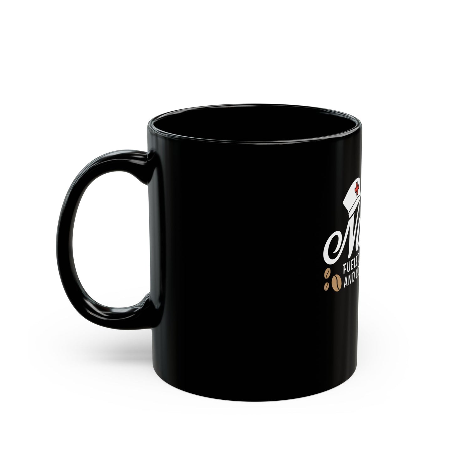 Nurse Fueled Black Mug (11oz, )