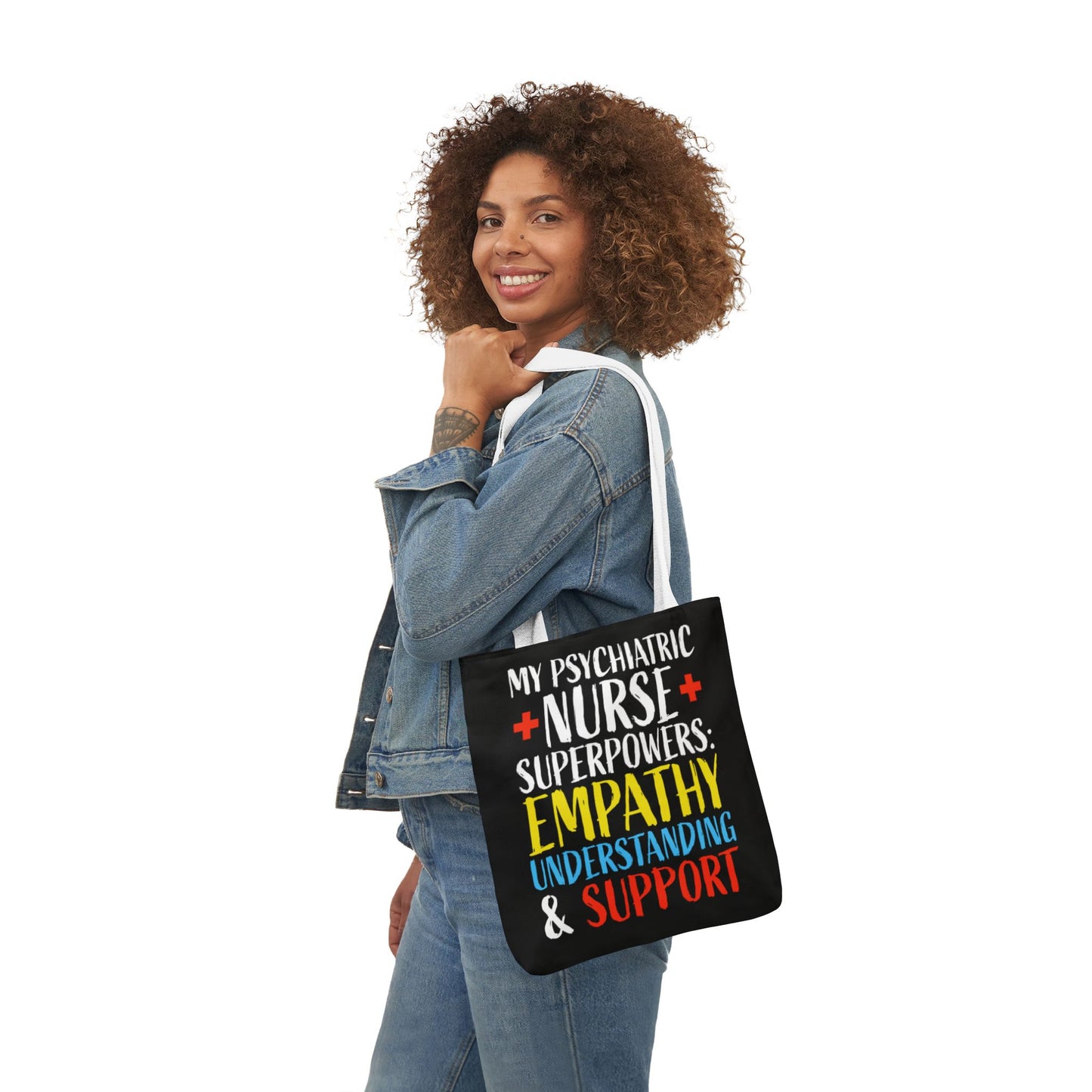 Nurse Psychiatry: Canvas Tote Bag, 5-Color Straps